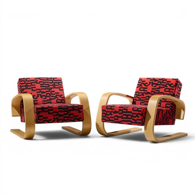 Mid-Century Modern Alvar Aalto Armchair 400 Tank Mid Century Bentwood Lounge Chairs - Pair For Sale - Image 3 of 13