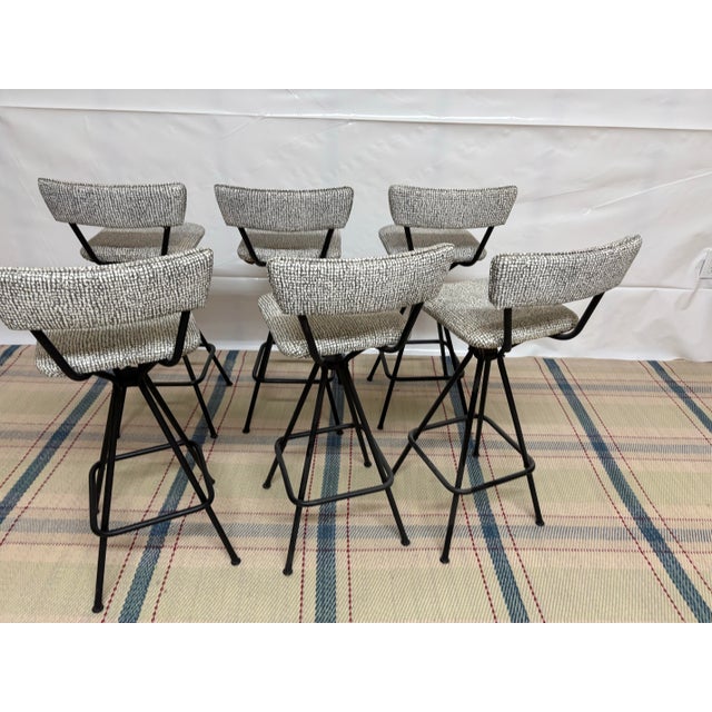 Textile Vintage Mid-Century Modern Daystrom Swivel Bar Stools For Sale - Image 7 of 10