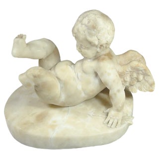 19th Century Italian Alabaster Cherub For Sale