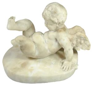 19th Century Italian Alabaster Cherub