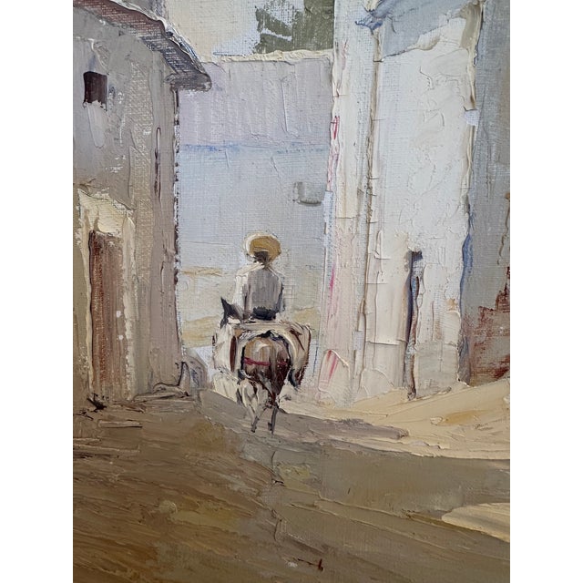 Textile Original Painting of Spanish Town Signed Inigo For Sale - Image 7 of 12