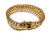 Vintage 18K Yellow Gold Italian Mesh Bracelet. Bracelet is designed with multiple rows of finely woven and polished gold...
