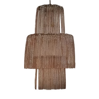 Round Pink Murano Art Glass Chandelier, 2000 For Sale