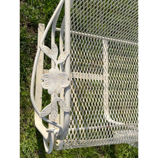 1970s 4 Woodard Wrought Iron Cantilever Garden Patio Chairs Dogwood, Attributed For Sale - Image 10 of 10