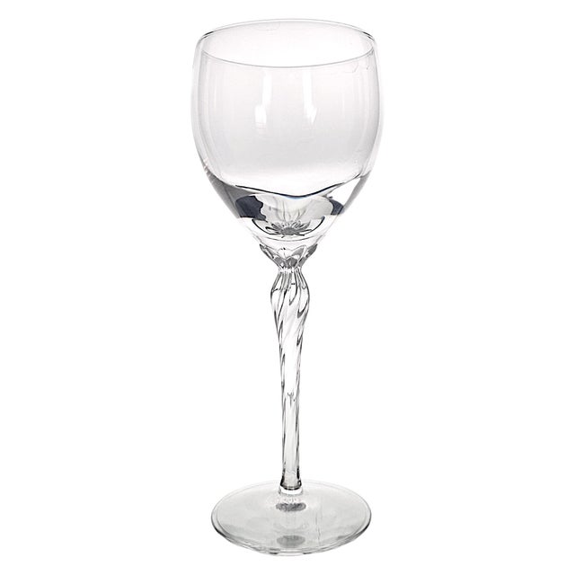 Contemporary Late 20th Century Lenox Aria Lead Crystal Wine Glasses Set of 7 For Sale - Image 3 of 8