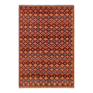 Modern Balochi Red/Blue Wool Rug - 3'3''x5'0'' For Sale