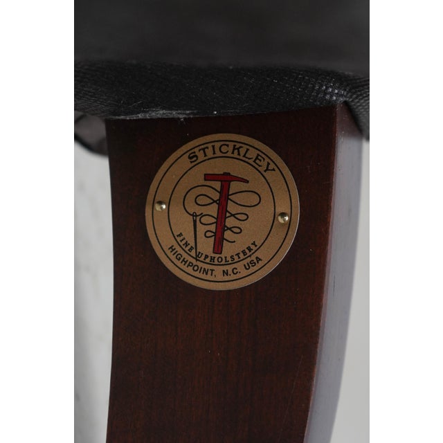 Pair of Stickley Upholstered Large Chairs & Ottoman For Sale - Image 9 of 12