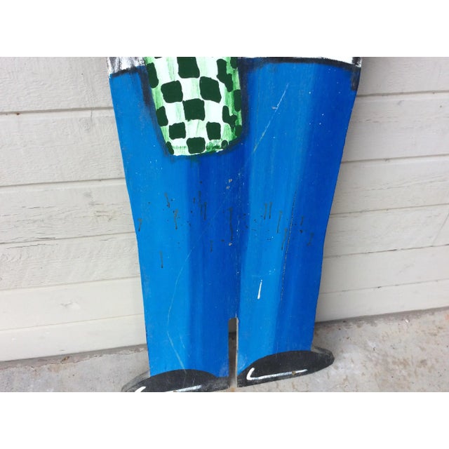 Vintage Late 20th Century French Wood Painted Two Sided Chef Sign For Sale - Image 9 of 13