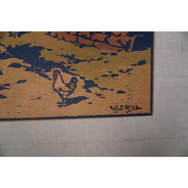 Mounted on a 19 1/4" x 25 1/2" board. Rare example. 1920s? William S. Rice, painter, printmaker, and craftsman, was born...