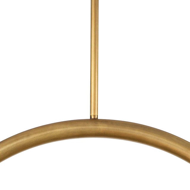 Traditional Regina Andrew Happy Steel Pendant, Large, Natural Brass For Sale - Image 3 of 6