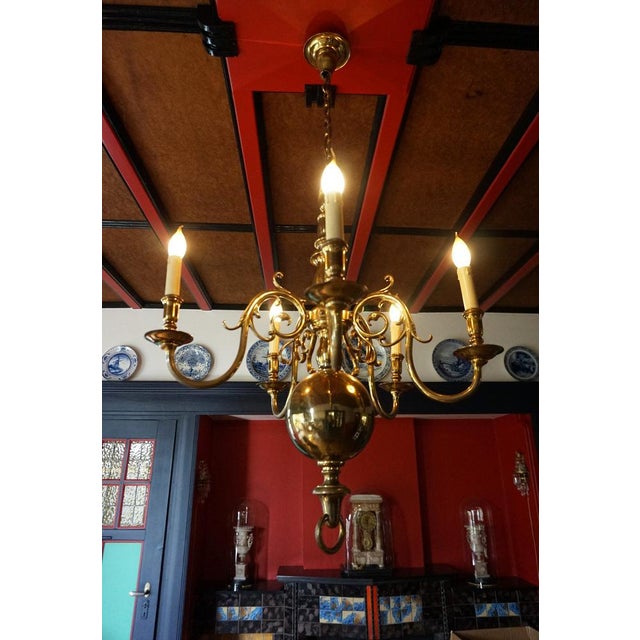 Dutch Colonial Rembrandt 5 Light Bronze Chandelier, 1870s For Sale - Image 18 of 18
