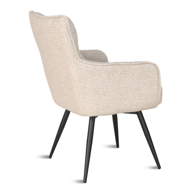 Beige Chenille Swivel Desk Chair For Sale - Image 4 of 5