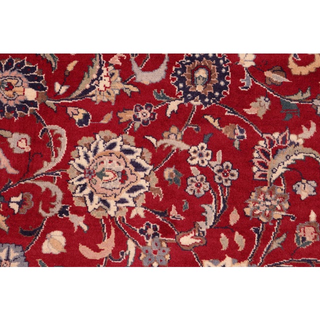 Beautiful Floral 1990's Pak-Persian Red/Blue Wool Rug - 6'2'' X 9'2'' For Sale In New York - Image 6 of 9