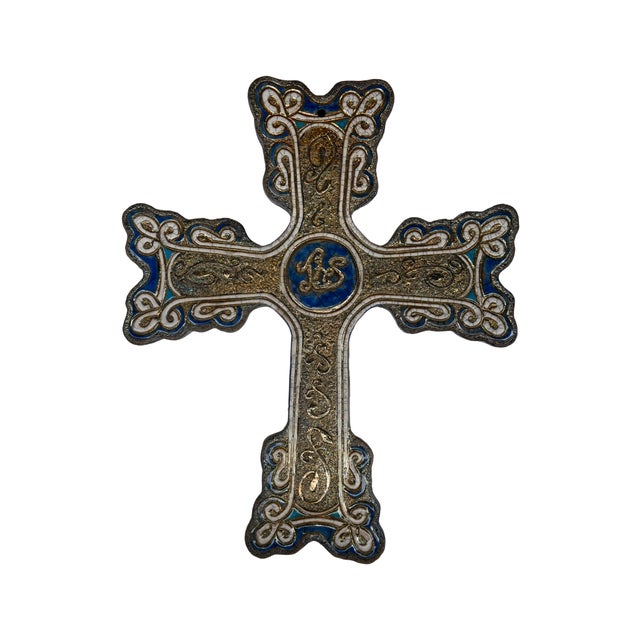 Blue Raku Ceramic Jesus Hominum Salvator Wall Sculpture from Stefania Zoppellaro, 2019 For Sale - Image 8 of 8