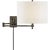 Thomas O'Brien for Visual Comfort Signature Hudson Swing Arm in Bronze with Linen Shade For Sale