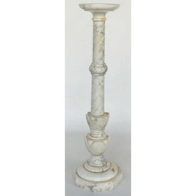 Antique Alabaster Pedestal Candle Holder Chairish