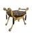 19th Century Italian Giltwood Curule Stool With Leopard Print Cushion For Sale - Image 5 of 9