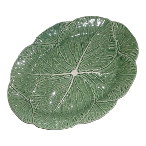 Vintage Bordallo Pinheiro Majolica Cabbage Leaf Serving Platter