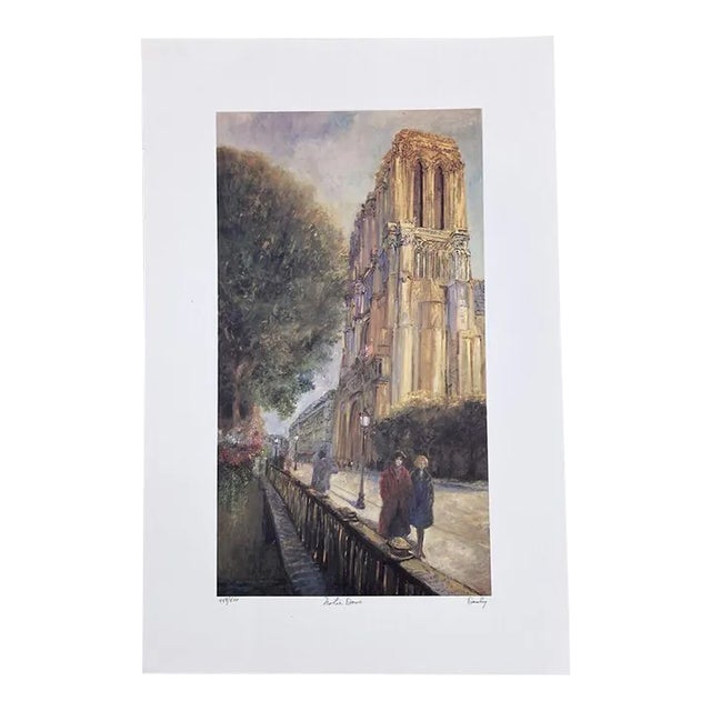 1980s Joseph Dawley "Norte Dame” Signed & Numbered Lithograph Print For Sale