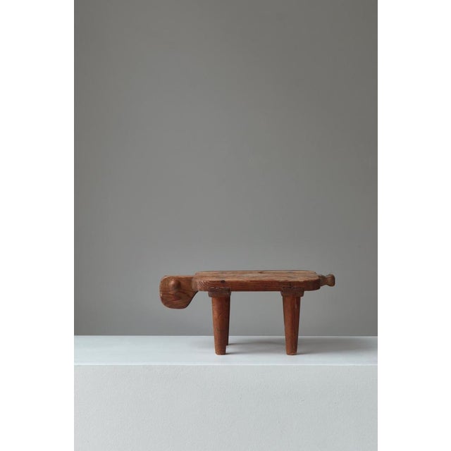 Beige Prototype Stool in Pine Wood from Erik Höglund, Sweden, 1950s For Sale - Image 8 of 16