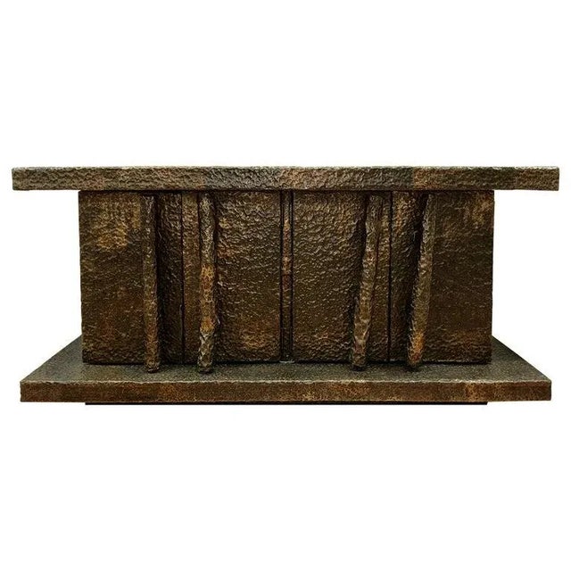 Late 20th Century Brutalist Hand Hammered Metal Clad Credenza For Sale - Image 13 of 13