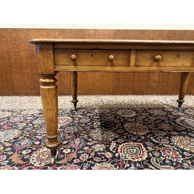 English Writing Desk in Oak For Sale - Image 10 of 18