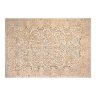 Antique Persian Kirman Camel Handmade Wool Rug For Sale