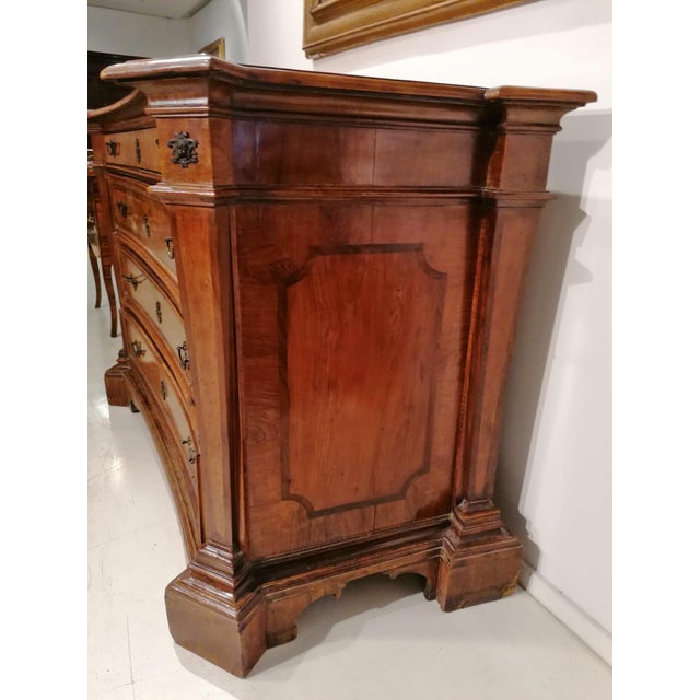 Wood Louis XIV Veneered and Inlaid Chest of Drawers For Sale - Image 7 of 11