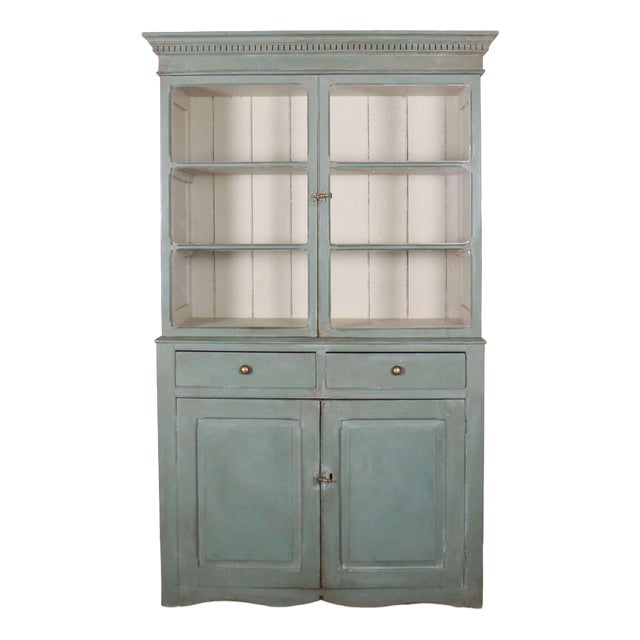 Scottish Glazed Kitchen Cabinet in Pine For Sale