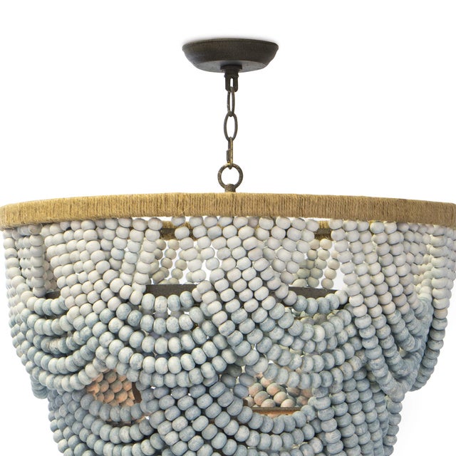 Transitional Regina Andrew Ombre Wood Bead Chandelier For Sale - Image 3 of 7