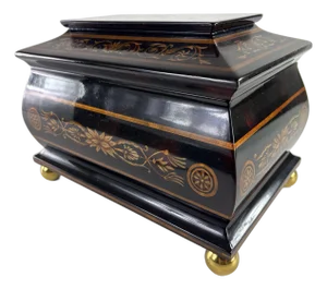 Handsome Hand Painted Faux Tortoise Shell Jewelry Box by Maitland Smith