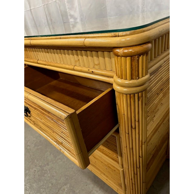 Late 20th Century Pencil Reed Rattan Dresser For Sale - Image 4 of 8