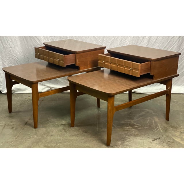 Vintage Walnut Mersman Mid Century Modern 2 Tier End ...