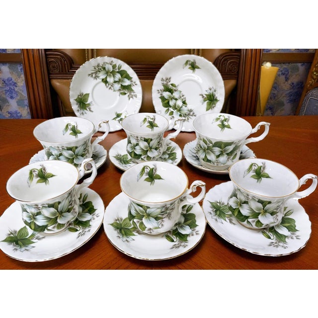 Vintage Trillium Set for Six People from Royal Albert, 1980s, Set of 12 For Sale - Image 4 of 18