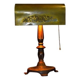 American Art Deco Adjustable Banker's Desk Lamp from S. Robert Schwartz & Bro., 1920s For Sale
