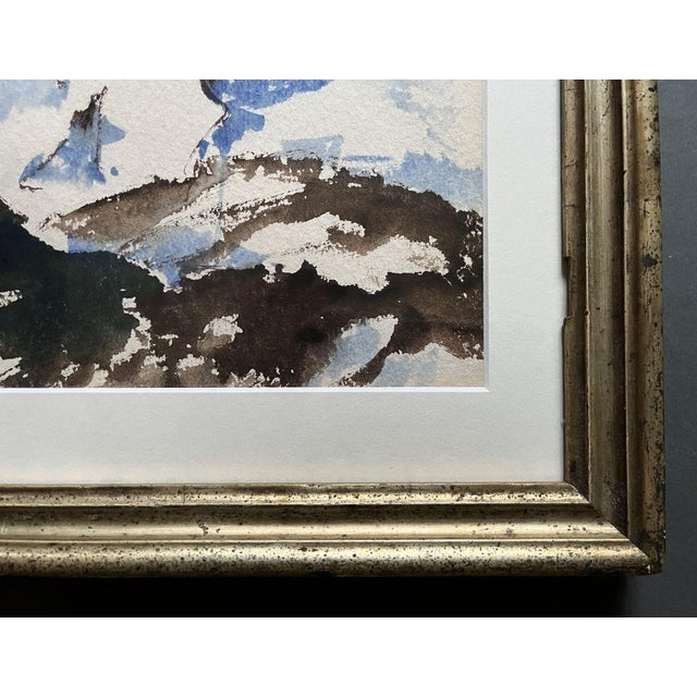 Joe Steinthal, Mountain Landscape in Winter, 1947, Watercolor, Framed For Sale - Image 4 of 8