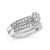 Contemporary Sterling Silver 1/2 Cttw Diamond Cluster Flower Bridal Set - Size 7 For Sale - Image 3 of 6