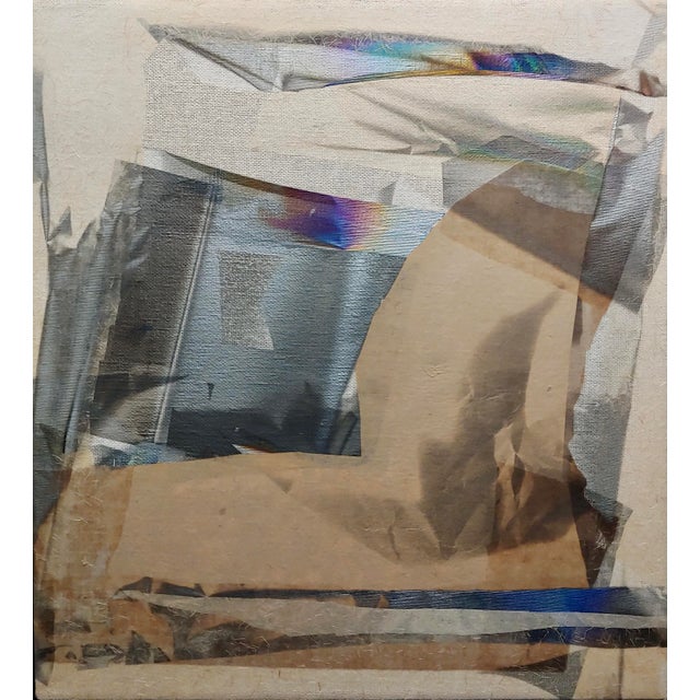 1980s Larry Stuart Bell -Mirage Painting 1989 Abstract MIX Media on Canvas For Sale - Image 5 of 13