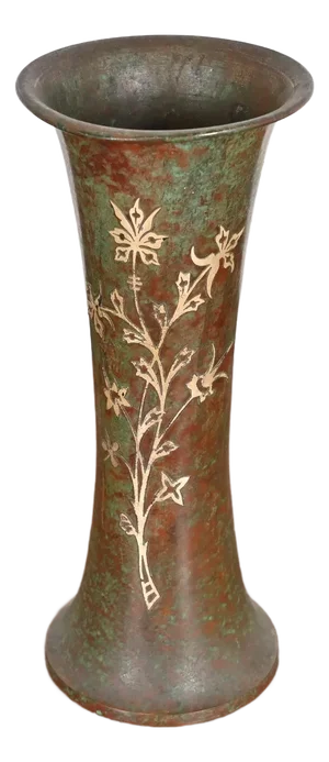 Silver Crest Arts & Crafts Sterling Silver on Bronze Vase