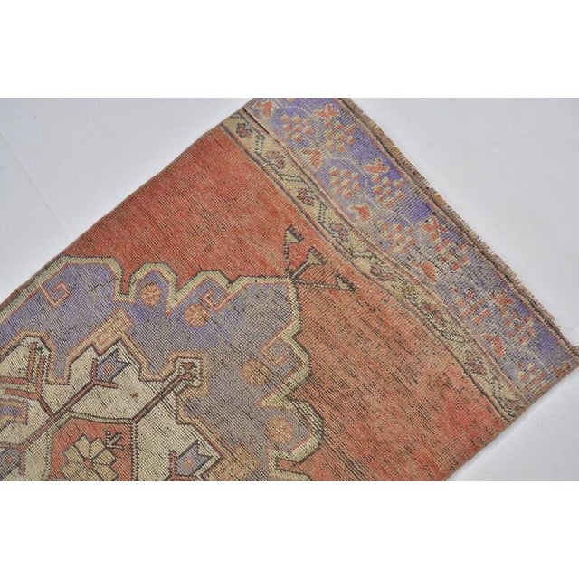 1960s 1960s Faded Orange and Lavender Medallion Rug For Sale - Image 5 of 10
