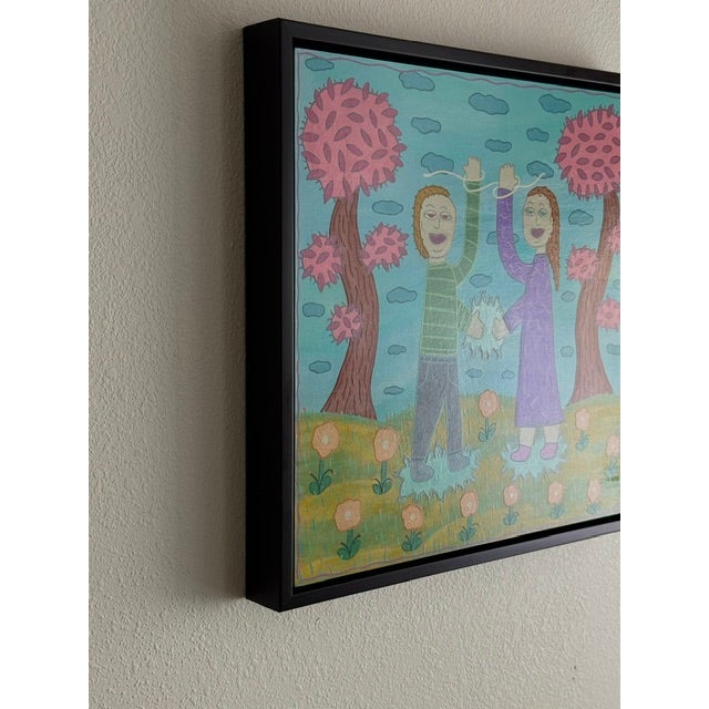 Original Acrylic Folk Art Painting From Renowned Key West Artist 'Reaching for the Sky' For Sale - Image 4 of 9