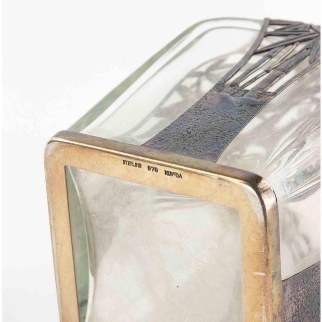 Jugendstil Sterling Overlay Glass Decanter, Early 20th Century For Sale - Image 6 of 7
