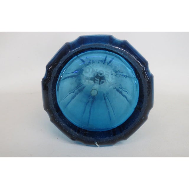 Larocco Bros Blue Glass Seltzer Bottle 26 Oz Middletown Ny Made in Czech 4822b For Sale - Image 11 of 18