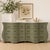 1970s Coastal Wicker Chest Credenza by Whitecraft for Woodard Serpentine With Travertine Top For Sale - Image 5 of 6