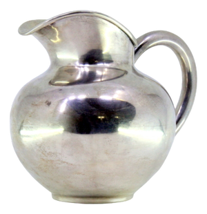Silver Water Jug with Circular Base