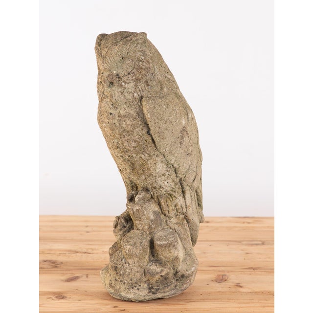 Vintage Stone Horned Owl Garden Ornament, Usa Mid 20th C. For Sale - Image 9 of 14