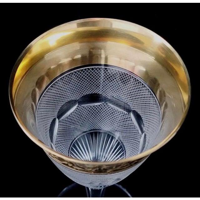 Glass Queen Elizabeth II Rare Monogrammed Moser Splendid Goblet a Gift From the Czech Republic on the Occasion of Her Wedding in 1947. 8” Tall. For Sale - Image 7 of 7