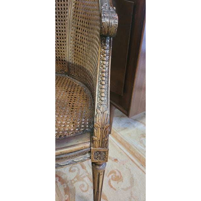 Wood Exceptional Antique Louis XV Cane Bergere Chair For Sale - Image 7 of 12