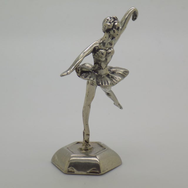Vintage Italian Handmade Genuine Silver Ballerina / Dancer Figurine Dollhouse Miniature For Sale - Image 4 of 8