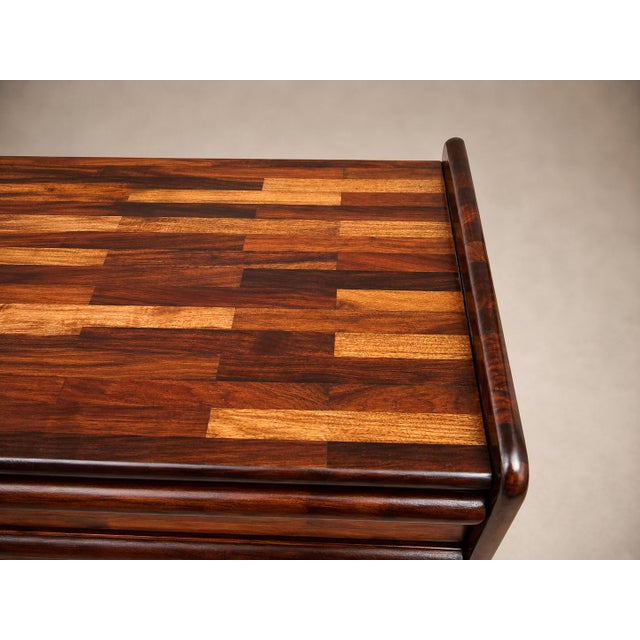 Brazilian Modern Patchwork Imbuia Chest of Drawers by Cimo, Brazil, 1950s For Sale - Image 9 of 18